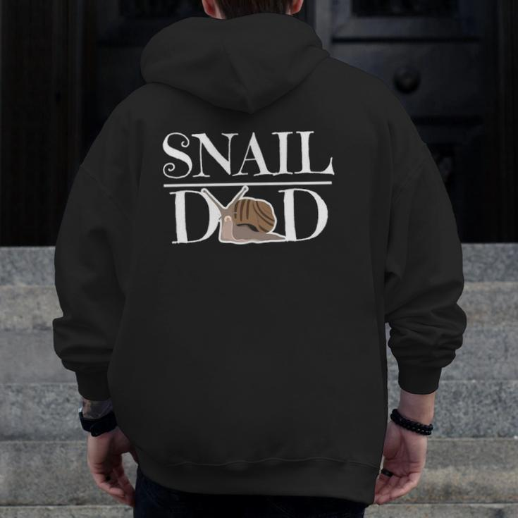 Mens Snail Dad Slug Clothes Boys Outfit Snail Zip Up Hoodie Back Print