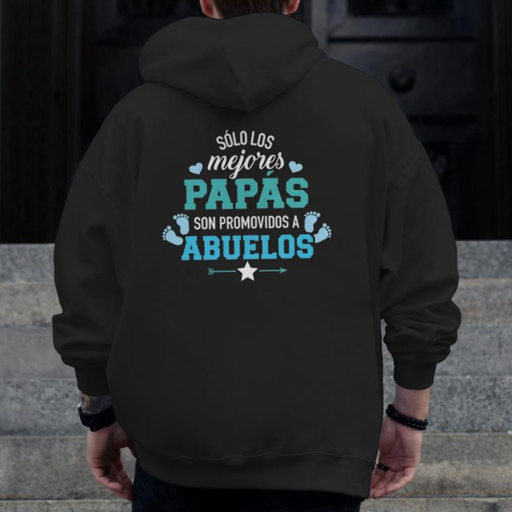 Mens Sólo Los Mejores Papás Son Promovidos A Abuelos Zip Up Hoodie Back Print