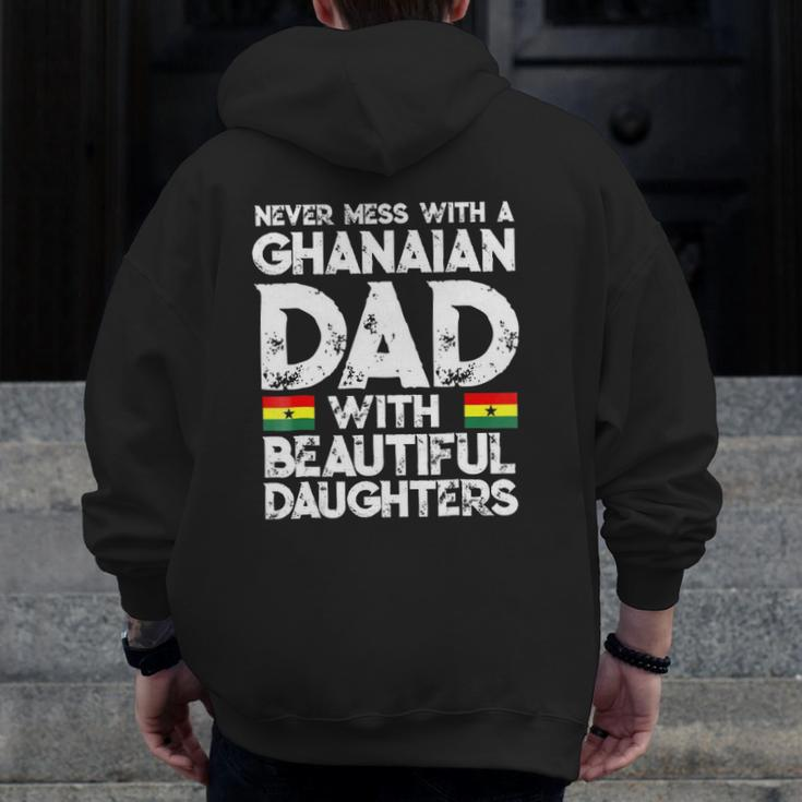 Mens Storecastle Ghanaian Dad Daughters Father's Day Zip Up Hoodie Back Print