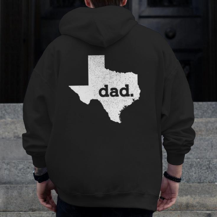 Mens Texas Dad For Proud Texan Zip Up Hoodie Back Print