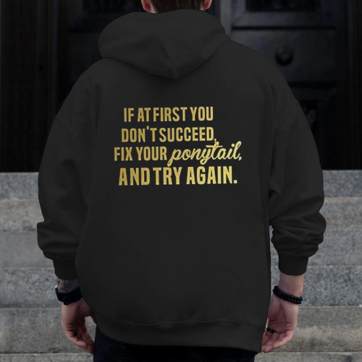 Motivational Saying Fitness Gym Zip Up Hoodie Back Print