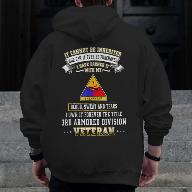 I Own Forever The Title 3Rd Armored Division Veteran Zip Up Hoodie Back Print