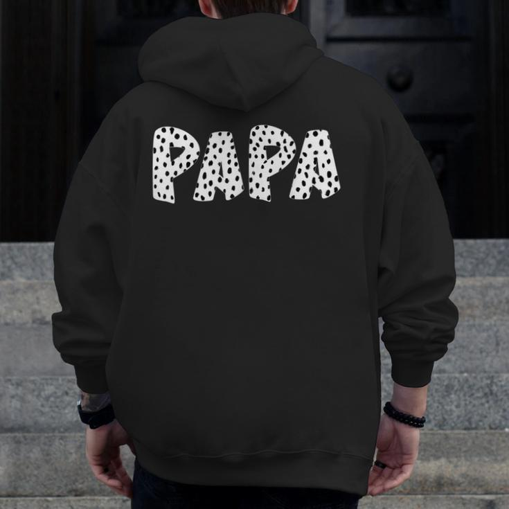 Papa Dalmatian Print Dad Father Grandpa For Fathers Day Zip Up Hoodie Back Print