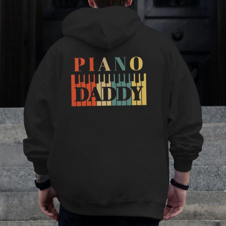 Piano Daddy Father's Day Classical Music Dad Instrument Zip Up Hoodie Back Print