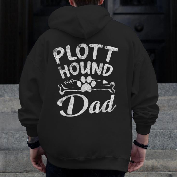 Plott Hound Dad Dog Owner Pet Lover Daddy Cool Father Zip Up Hoodie Back Print