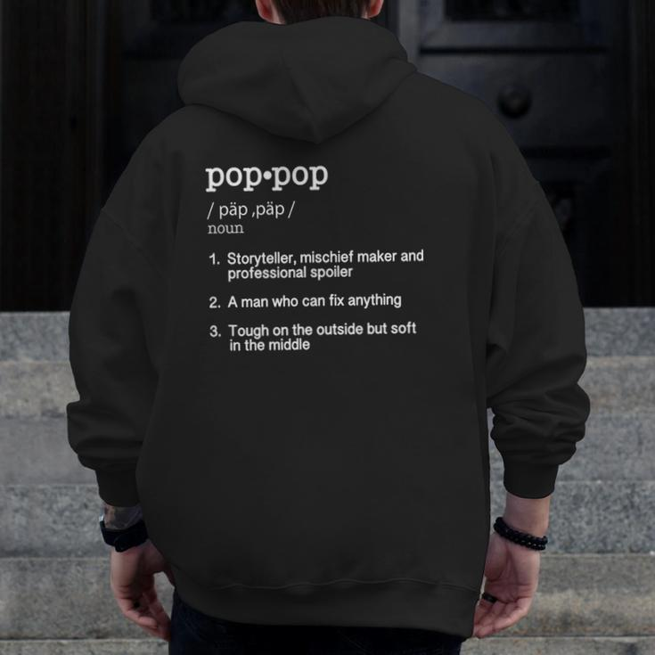 Poppop Definition Pop Pop Father's Day Tee Zip Up Hoodie Back Print
