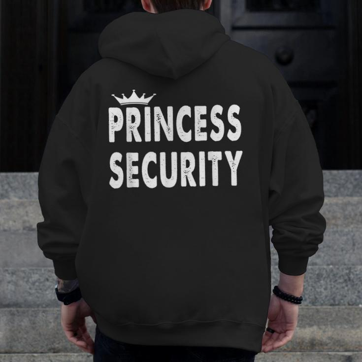 Princess Security Halloween Costume Dad Men Family Matching Zip Up Hoodie Back Print
