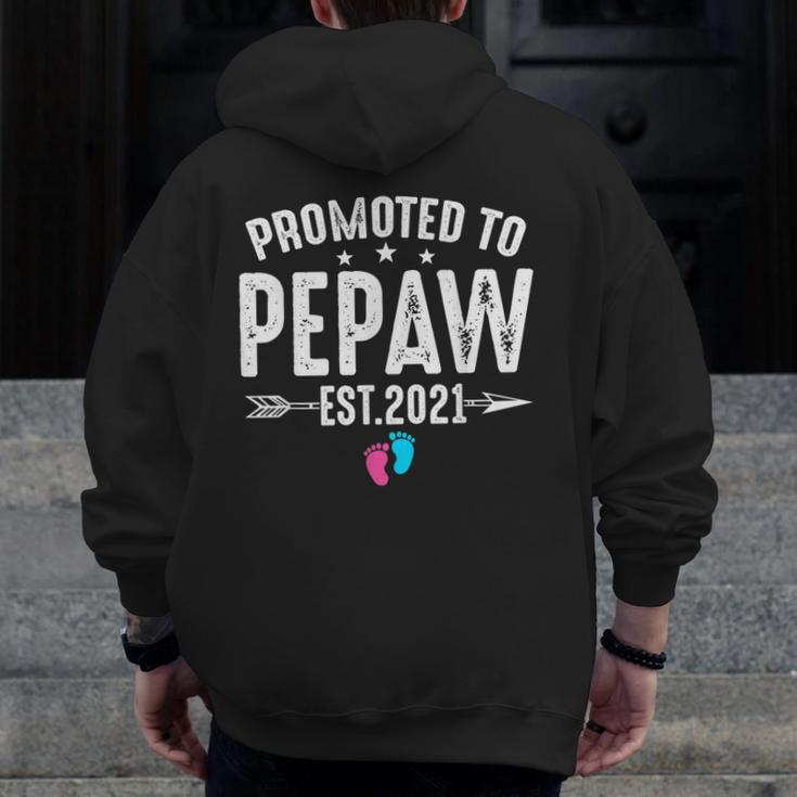Promoted To Pepaw Est2021 New Grandpa To Be Baby Zip Up Hoodie Back Print