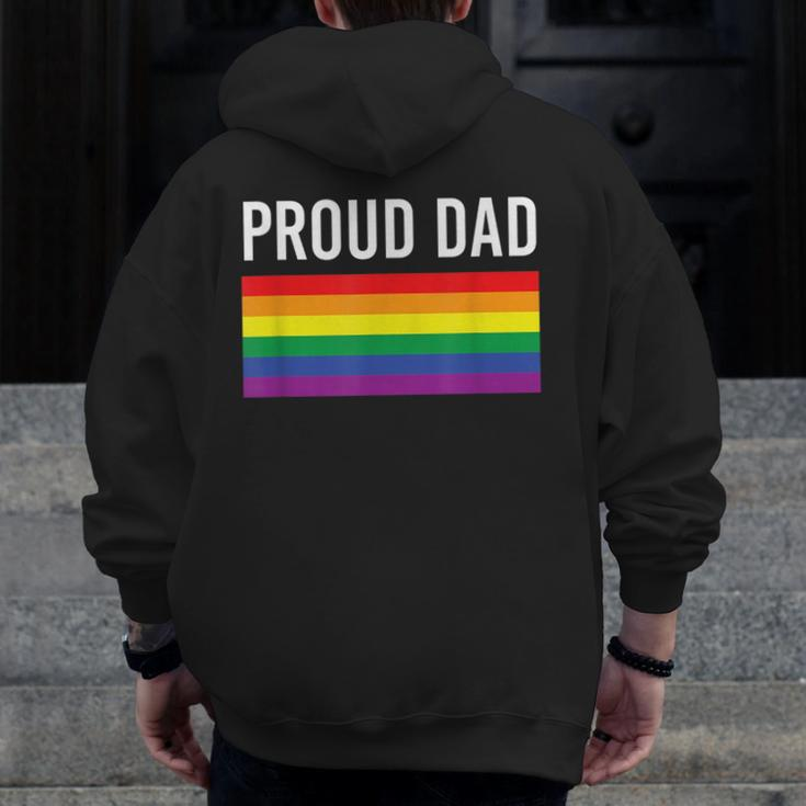 Proud Dad Gay Pride Lgbtq Father Parent Zip Up Hoodie Back Print