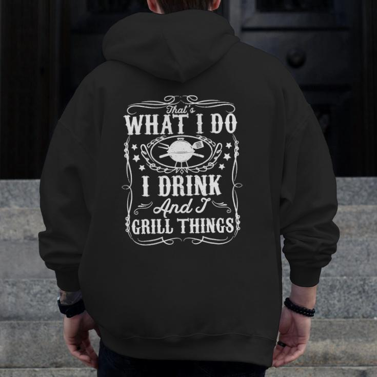 Pwp Bbq Grilling Drinking Bbq Griller For Dad Zip Up Hoodie Back Print
