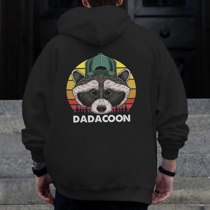 Raccoon Owner Dad Trash Panda Father Dadacoon Father's Day Zip Up Hoodie Back Print