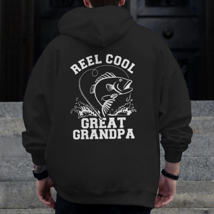 Reel Cool Great Grandpa Zip Up Hoodie Back Print