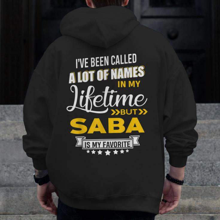 Saba Is My Favorite Name New Hebrew Grandpa Xmas Zip Up Hoodie Back Print