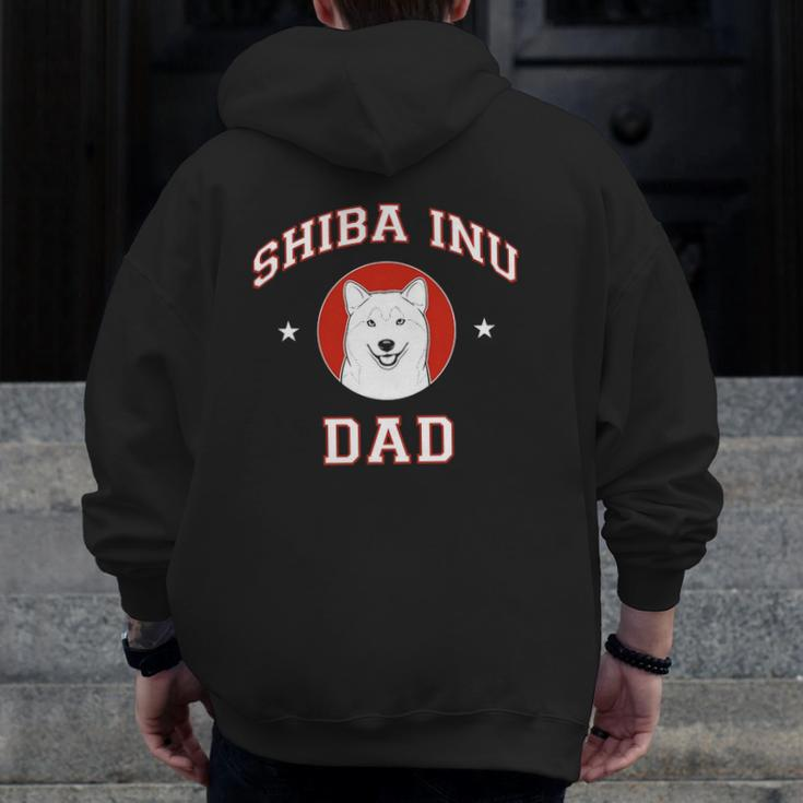 Shiba Inu Dad Pet Lovers Zip Up Hoodie Back Print