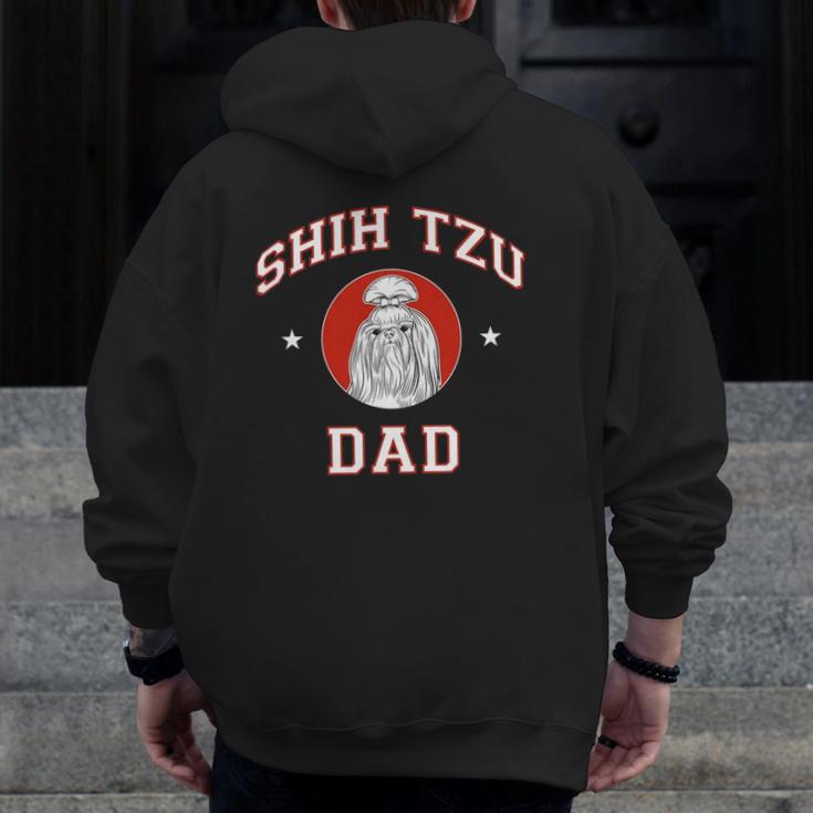 Best Shih Tzu Dad Ever Cute Shih Tzu Zip Up Hoodie Back Print