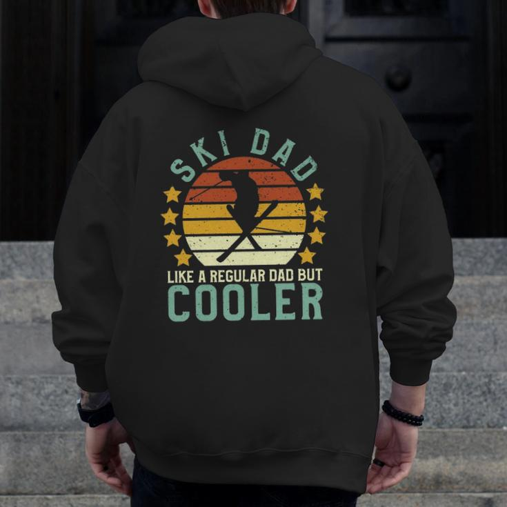 Ski Dad Skier & Skiing Lover Father's Day Zip Up Hoodie Back Print