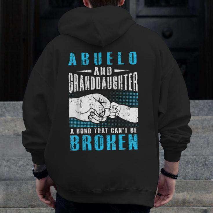 Spanish Grandpa Abuelo Granddaughter Fathers Day Zip Up Hoodie Back Print