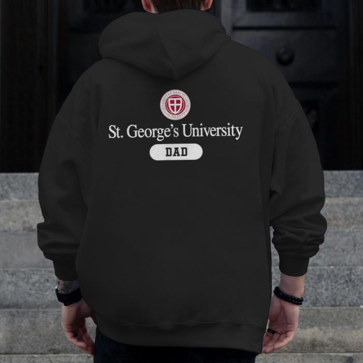 St George's University Dad Zip Up Hoodie Back Print