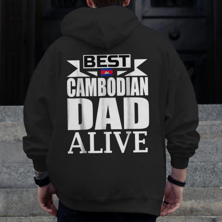 Storecastle Best Cambodian Dad Fathers Cambodia Zip Up Hoodie Back Print