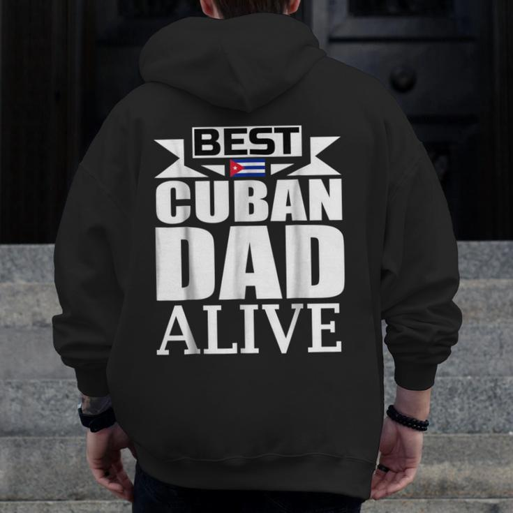 Storecastle Best Cuban Dad Alive Father's Zip Up Hoodie Back Print