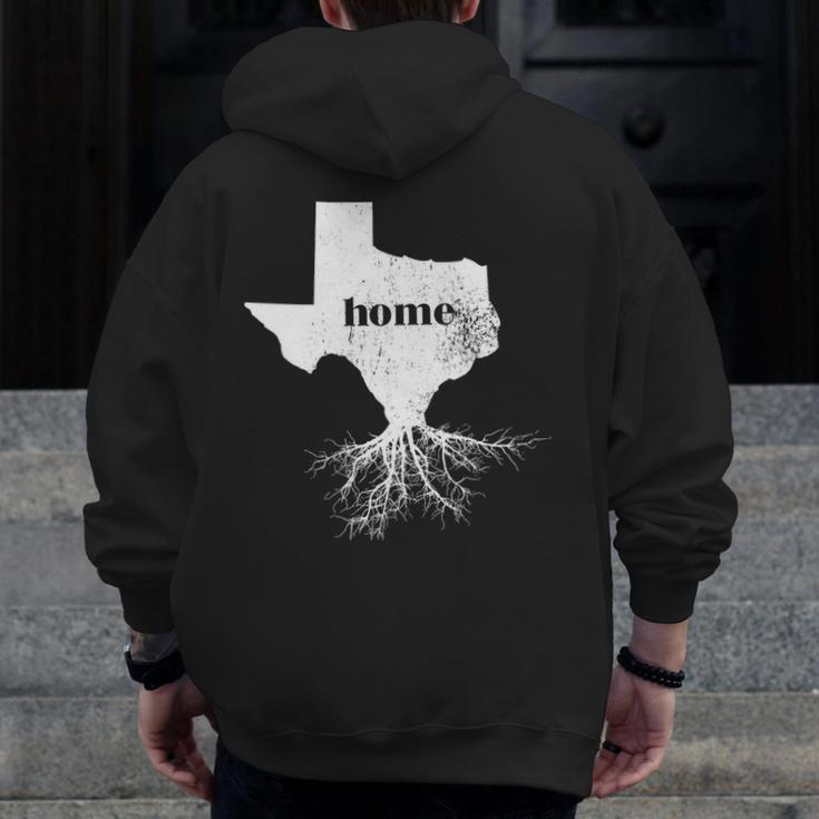 Texas Men Women Home State Pride Roots Love Zip Up Hoodie Back Print