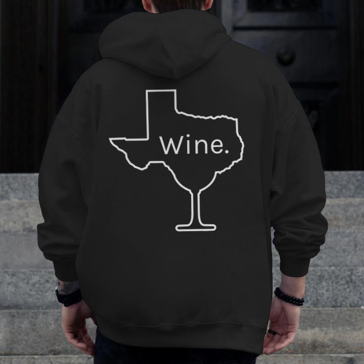 Texas Wine Glass Zip Up Hoodie Back Print