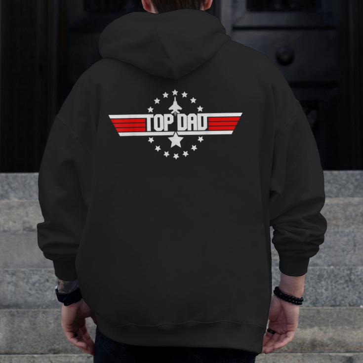 Top Dad Father’S Day For Daddy Dad World's Best Fa Zip Up Hoodie Back Print