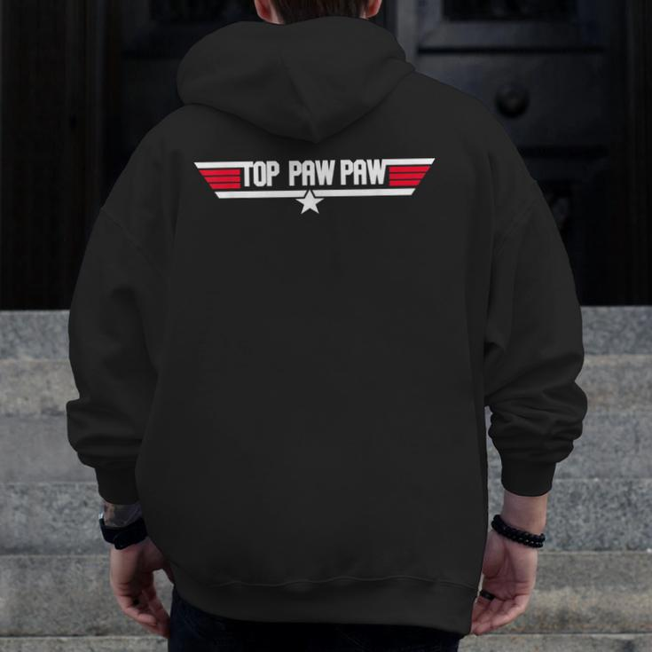 Top Pawpaw Father Grandpa 80S Father's Day Zip Up Hoodie Back Print