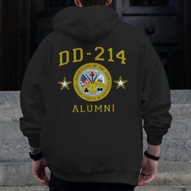 Us Army Veteran Dd214 Alumni Proud Dd214 Insignia Zip Up Hoodie Back Print