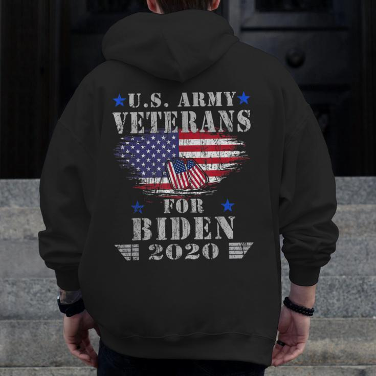 Us Army Veterans For Biden Vote Joe Biden Harris 2020 Kalama Zip Up Hoodie Back Print