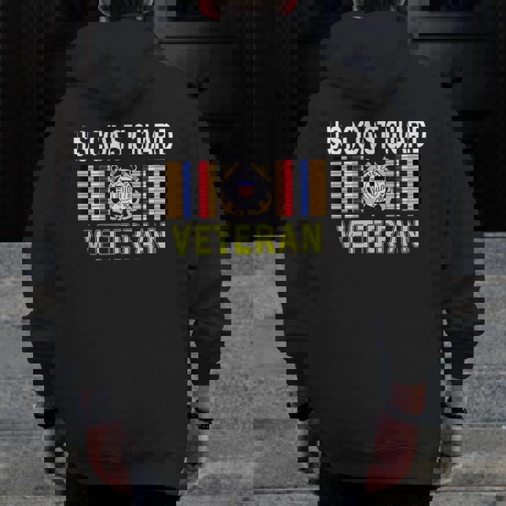 Us Coast Guard Veterans Day Us Coast Guard Veteran Veteran Zip Up Hoodie Back Print