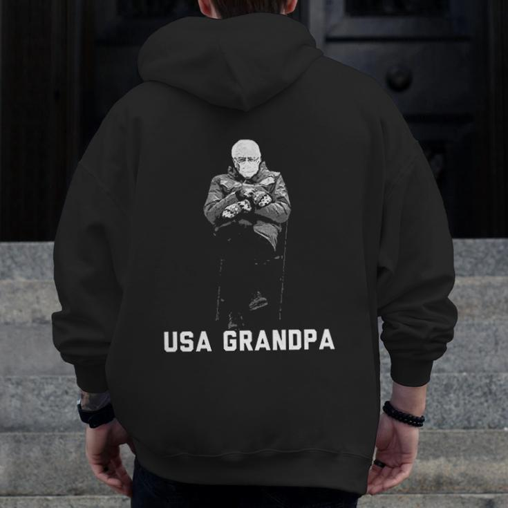 Usa Grandpa Zip Up Hoodie Back Print