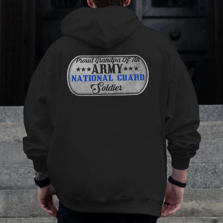 Usa Proud Army National Guard Grandpa Soldier Zip Up Hoodie Back Print