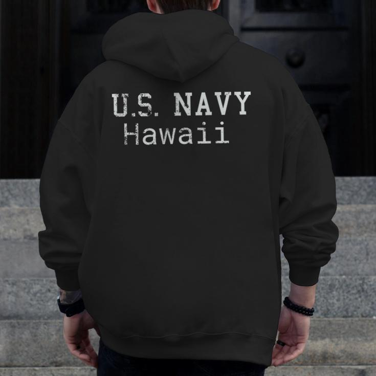 Usnavy Hawaii Military Veterans Navy Submarine Zip Up Hoodie Back Print