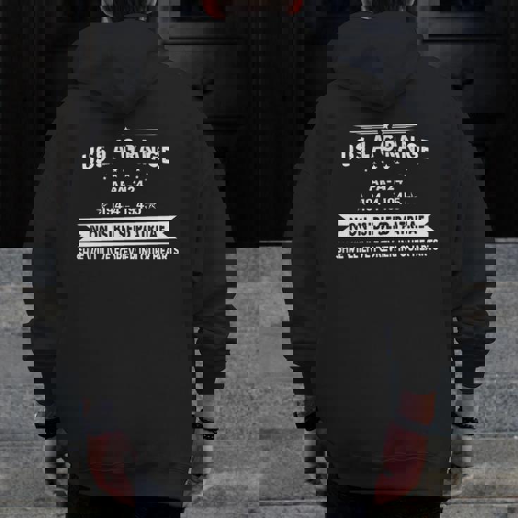 Uss La Grange Apa Zip Up Hoodie Back Print