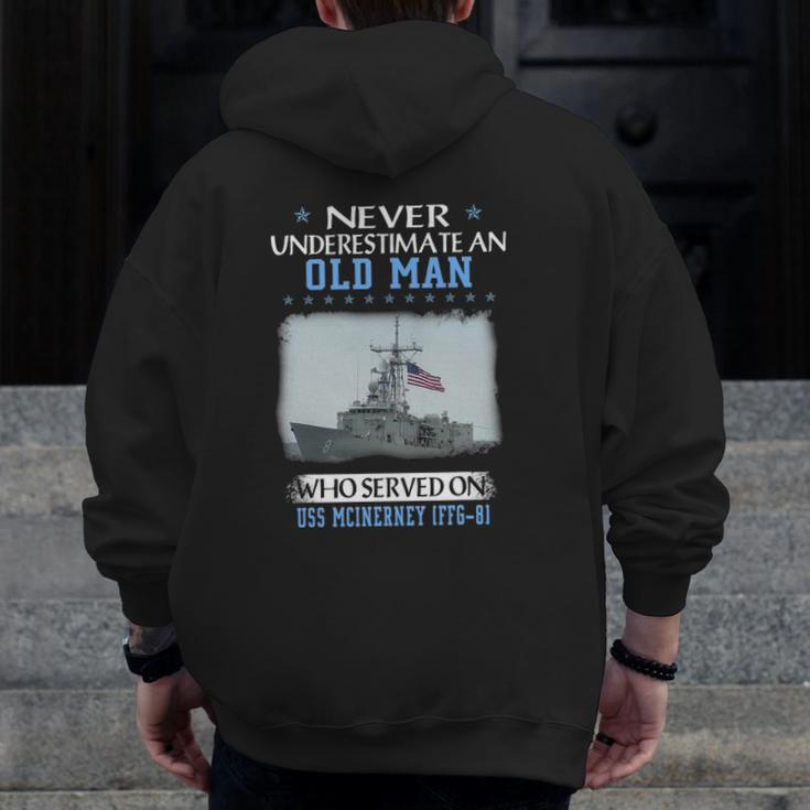 Uss Mcinerney Ffg-8 Veterans Day Father's Day Zip Up Hoodie Back Print