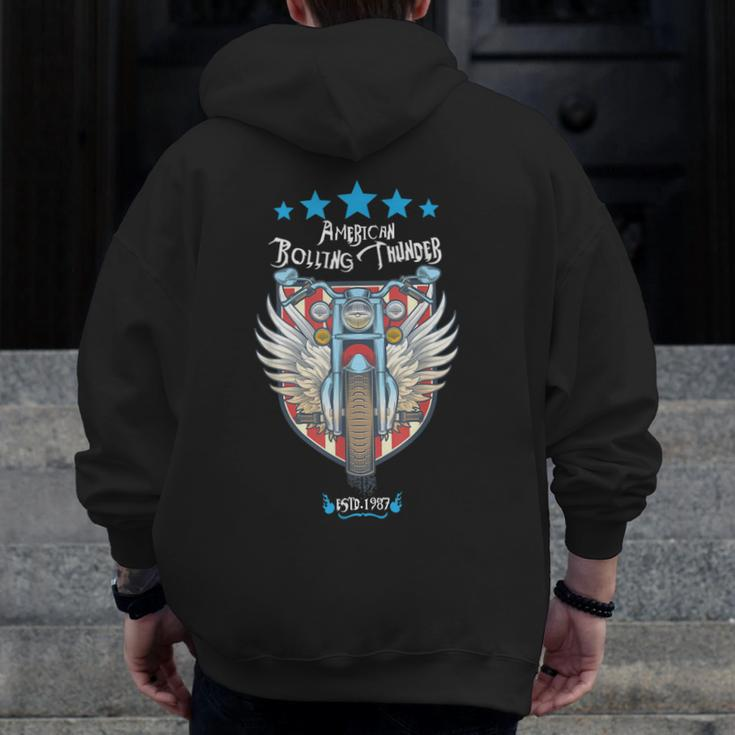 Ventage Rolling Thunder 2019 Memorial Day Veterans T-Shirt Zip Up Hoodie Back Print