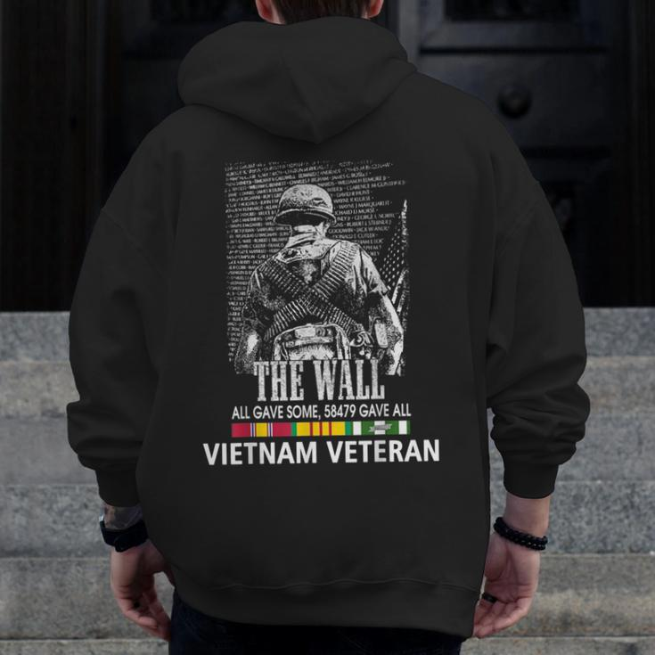 Vietnam Veteran The Wall All Gave Some 58479 Gave All Zip Up Hoodie Back Print