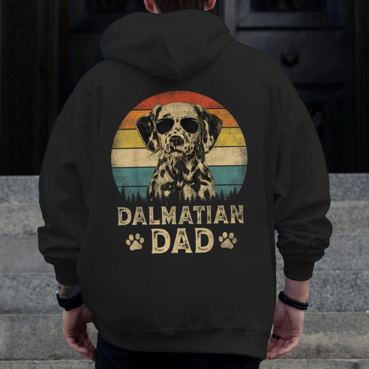 Vintage Dalmatian Dad Dog Lovers Father's Day Zip Up Hoodie Back Print