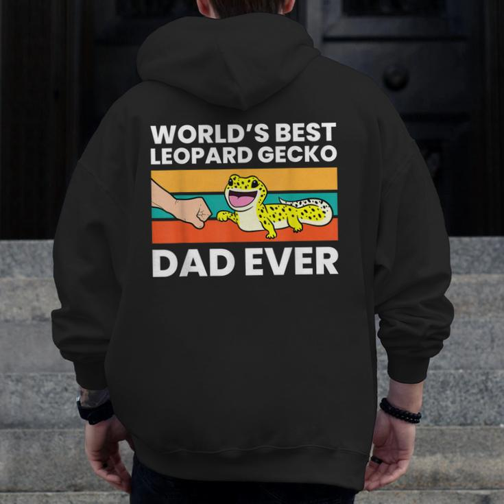 World's Best Leopard Gecko Dad Ever Zip Up Hoodie Back Print