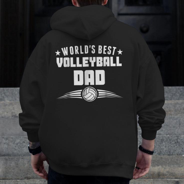 World's Best Volleyball Dad Sports Parent Zip Up Hoodie Back Print