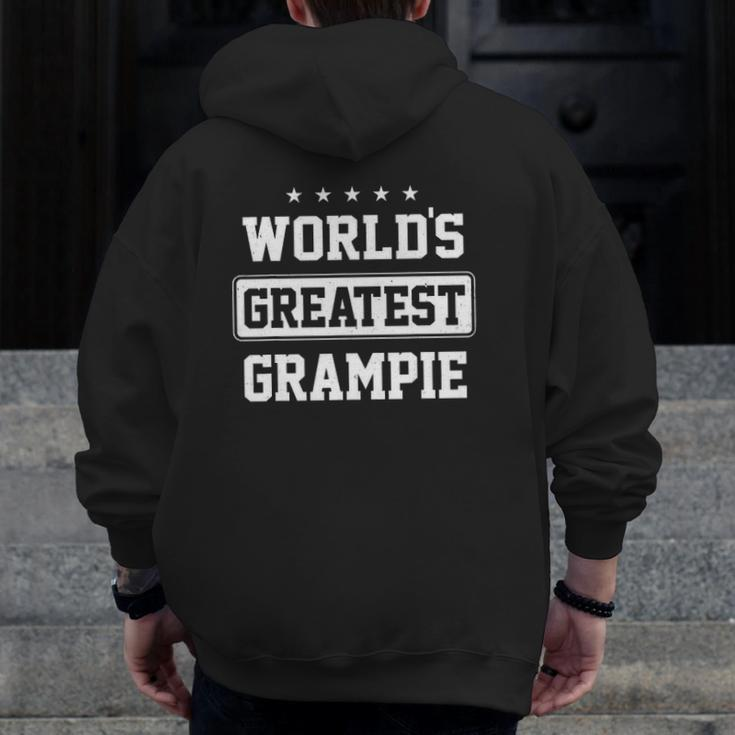 World's Greatest Grampie Grandparents Day Grandpa Zip Up Hoodie Back Print
