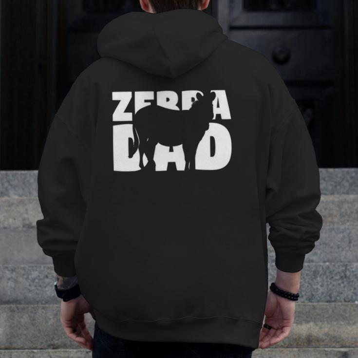 Zebra Lover Zebra Dad Zoo Keeper Animal Father Zebra Zip Up Hoodie Back Print