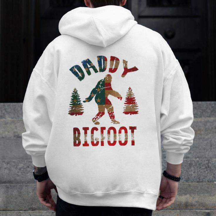 4Th Of July Father's Day Dad Daddy Bigfoot Zip Up Hoodie Back Print