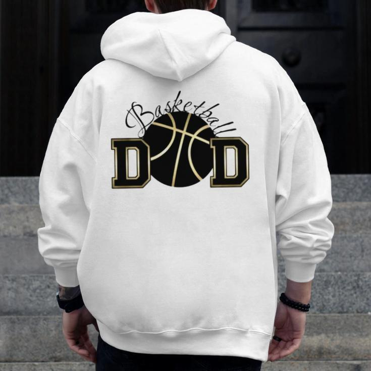 Basketball Dad Vintage Happy Father Day S Zip Up Hoodie Back Print