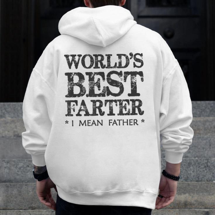 Dad World's Best Farter I Mean Father Papa Zip Up Hoodie Back Print