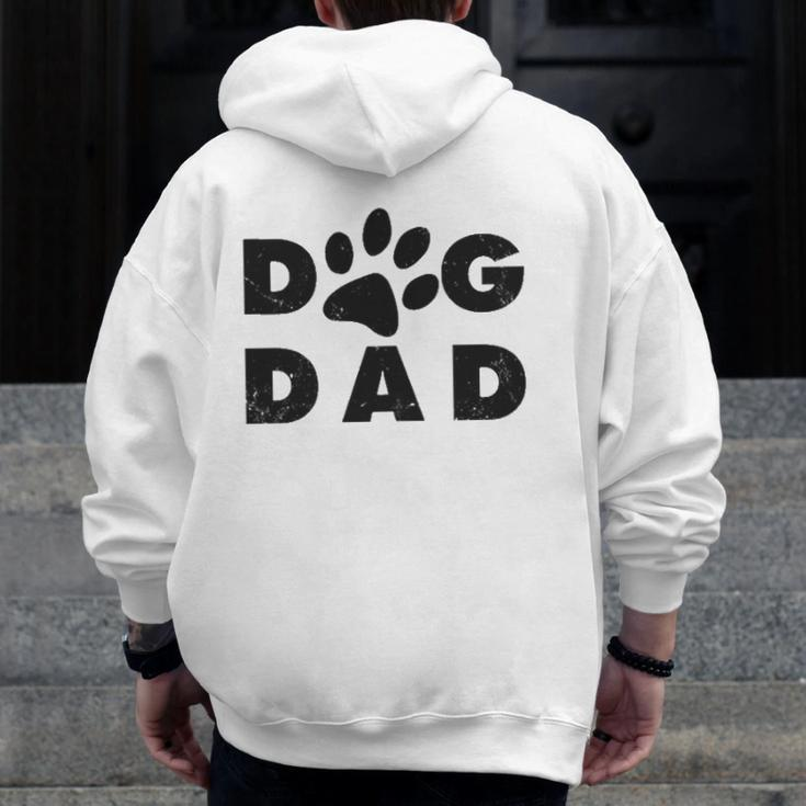 Dog Dad Classic Paw Zip Up Hoodie Back Print
