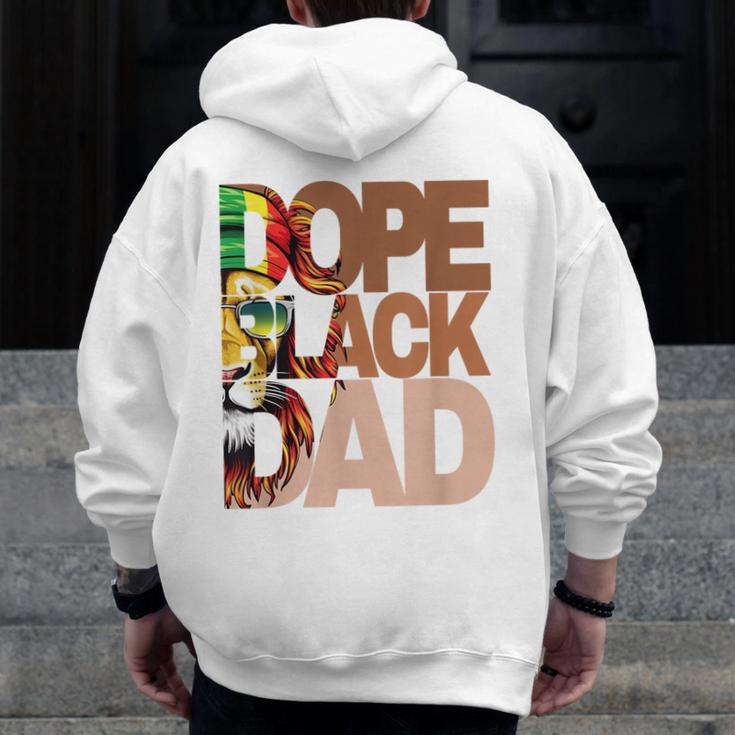 Dope Black Dad Junenth Father's Day Black Man King Zip Up Hoodie Back Print