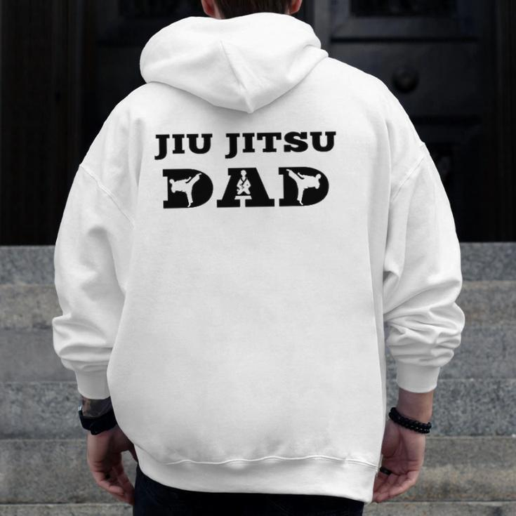 Mens Brazilian Jiu Jitsu Dad Fighter Dad Zip Up Hoodie Back Print