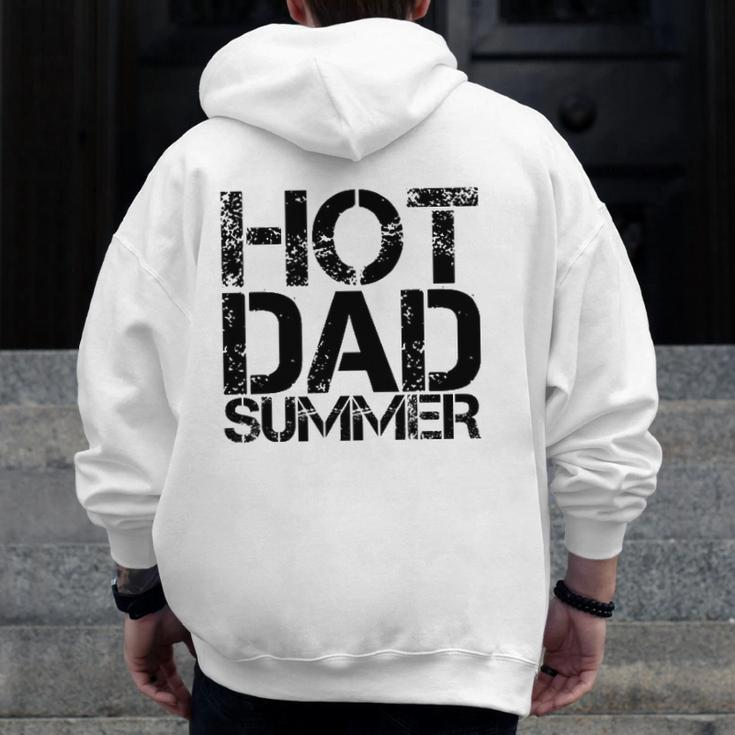 Mens Hot Dad Summer Father's Day Summertime Vacation Trip Zip Up Hoodie Back Print